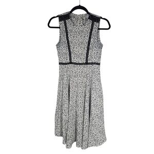 H&M Size 4 Black and White Sleeveless Empire Waist Flare Skirt Dress